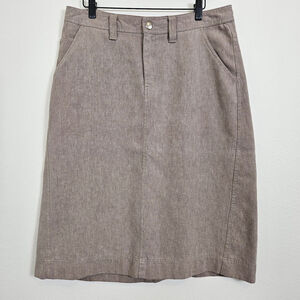 Patagonia Womens Hemp Mystery Skirt Mushroom Brown Tan Size 10 Slash Pocket